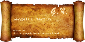 Gergelyi Martin névjegykártya