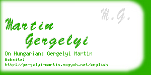 martin gergelyi business card